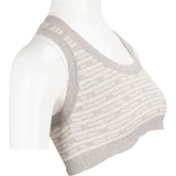 Miu Miu Grey Emblem Monogram Knit Bralette Top (FR38)