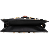 Gucci Black Leather Queen Margaret Bee Shoulder Bag