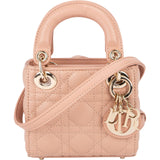 Christian Dior Lambskin Micro Lady Dior Crossbody Handbag