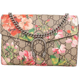 Gucci Monogram GG Supreme Blooms Dionysus Wallet On Chain Crossbody Bag