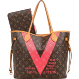 Louis Vuitton Monogram Canvas V Grenade Fuchsia Neverfull MM Shoulder Bag
