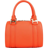 MCM Orange Grained Leather Essential Studded Small Boston Handbag