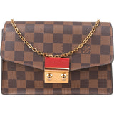 Louis Vuitton Monogram Damier Ebene Canvas Croisette Wallet On Chain Crossbody Bag