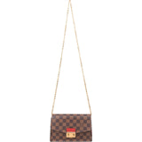 Louis Vuitton Monogram Damier Ebene Canvas Croisette Wallet On Chain Crossbody Bag