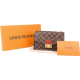 Louis Vuitton Monogram Damier Ebene Canvas Croisette Wallet On Chain Crossbody Bag
