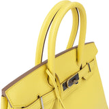 Hermès Soufre Epsom Leather Palladium Birkin 30 Handbag