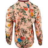 Gucci Multicolor Tian Loral Print Silk Longsleeve Blouse Top (IT40)