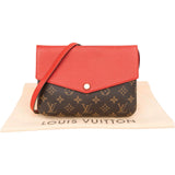 Louis Vuitton Monogram Canvas Red Leather Twice Crossbody Bag
