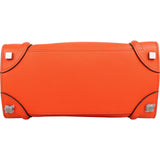Céline Orange Grained Leather Luggage Handbag