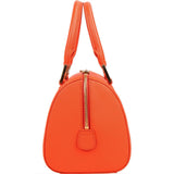 MCM Orange Grained Leather Essential Studded Small Boston Handbag