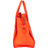 Céline Orange Calfskin Leather Luggage Handbag