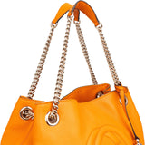 Gucci Pebbled Leather Soho Chain Tote Shoulder Bag