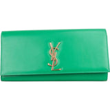 Saint Laurent Green Leather Clutch
