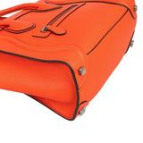 Céline Orange Grained Leather Luggage Handbag