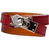 Hermès Red Leather Kelly Double Tour Bracelet