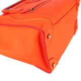 Céline Orange Calfskin Leather Luggage Handbag