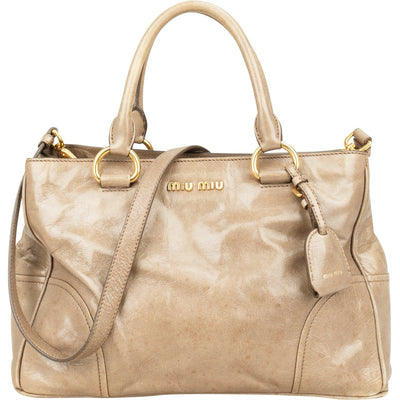 Miu Miu Vitello Lux Leather Handbag