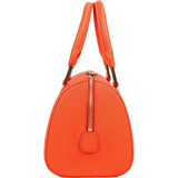 MCM Orange Grained Leather Essential Studded Small Boston Handbag