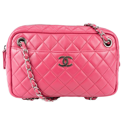 Chanel Quilted Lambskin Silver Hardware Camera Bag 2019