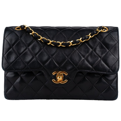 Chanel Quilted Lambskin 24K Gold Double Flap Bag Small