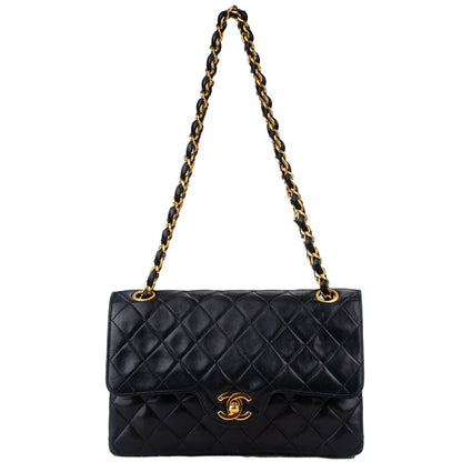 Chanel Quilted Lambskin 24K Gold Double Flap Bag Small