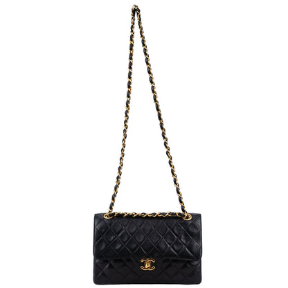 Chanel Quilted Lambskin 24K Gold Double Flap Bag Small