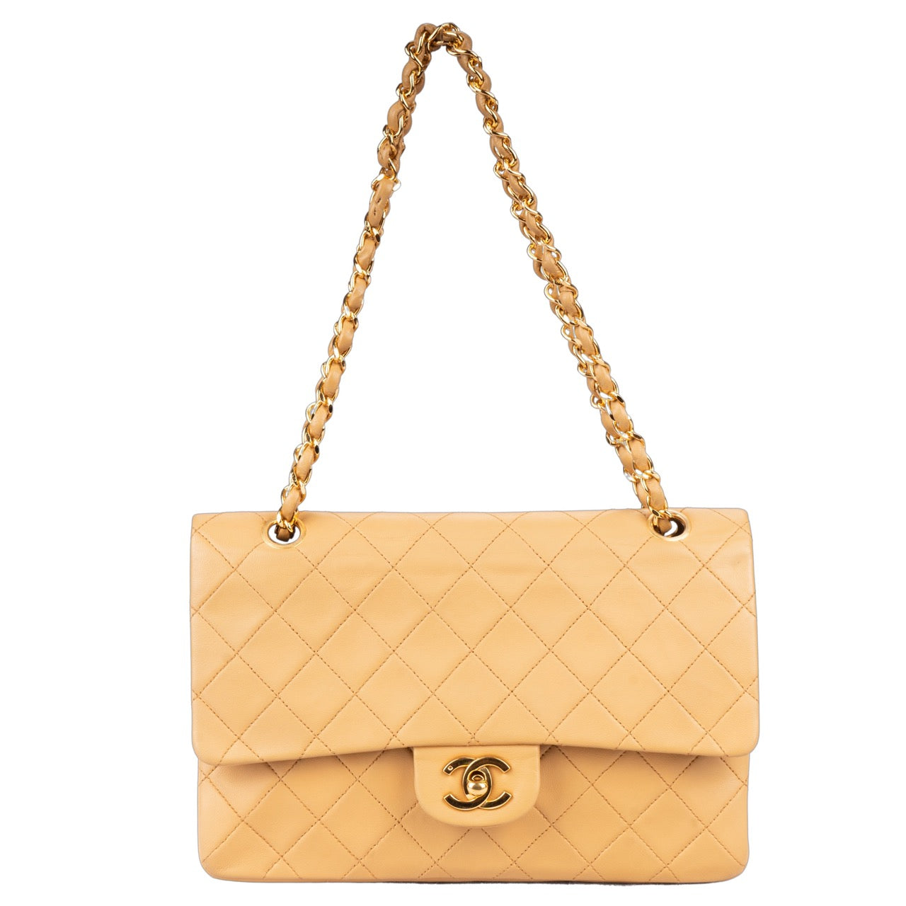 Chanel Quilted Lambskin Double Flap Bag Medium