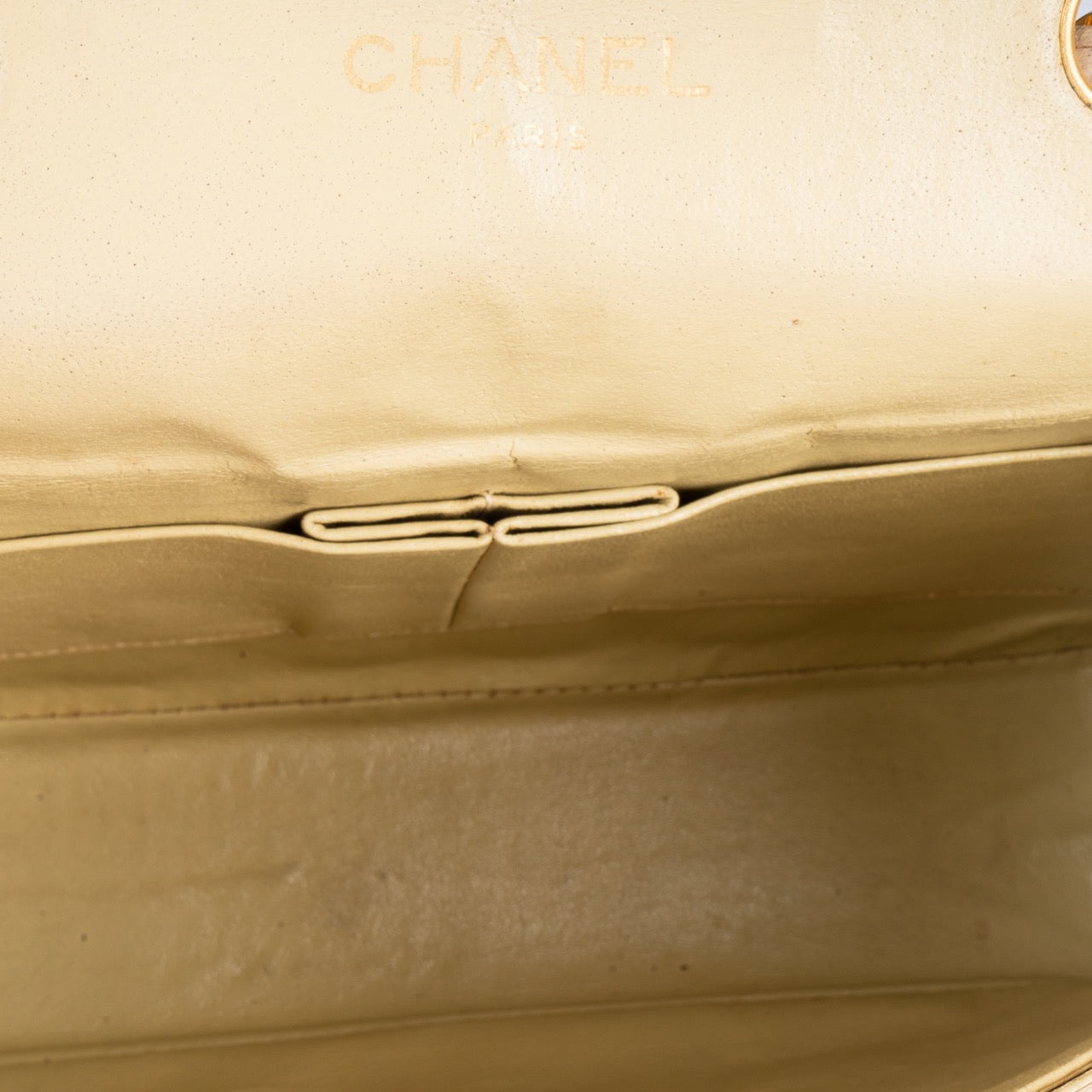 Chanel Quilted Lambskin 24K Gold Single Flap Bag