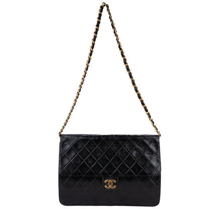 Chanel Quilted Lambskin 24K Gold Single Flap Bag