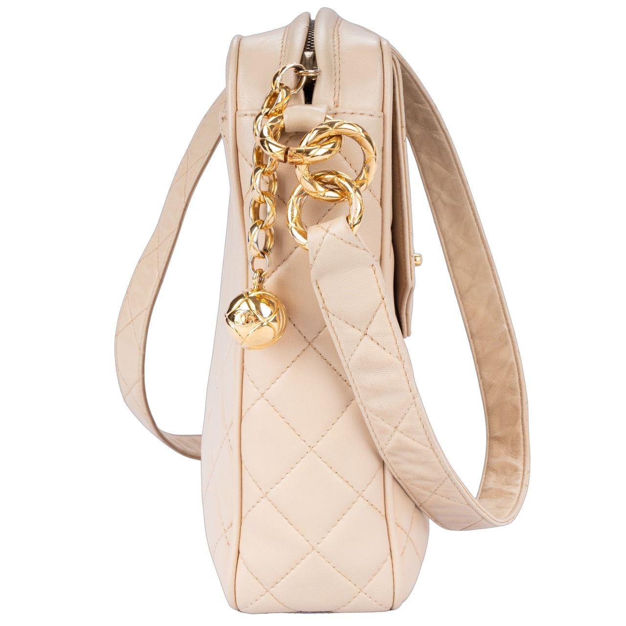 Chanel Quilted Lambskin 24K Gold Crossbody Bag