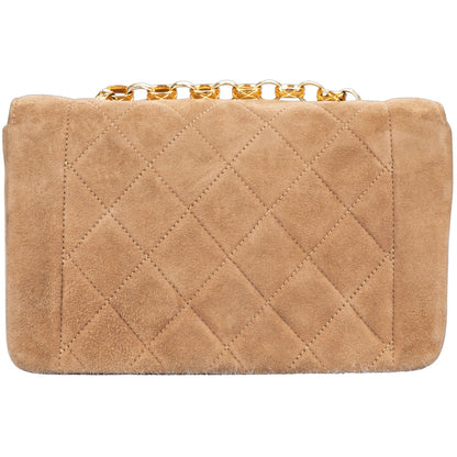 Chanel Quilted Suede Leather Mini Single Flap