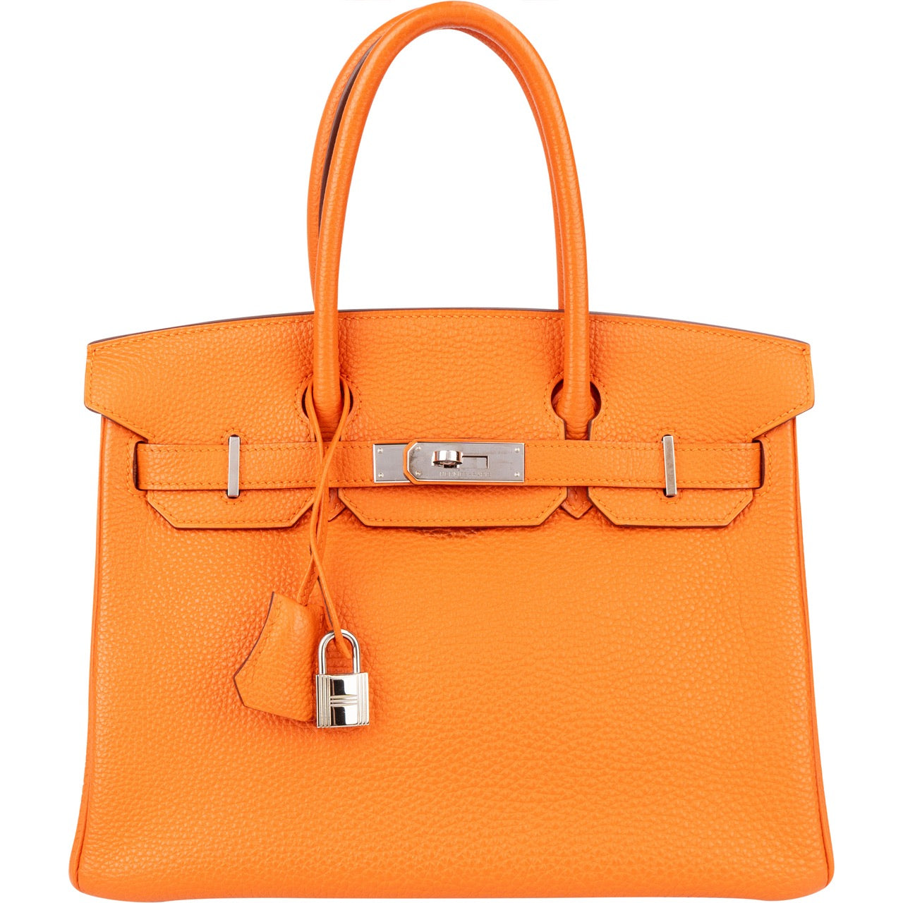Hermès Orange Togo Leather Birkin 30 Handbag - vintageandkickz
