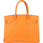 Hermès Orange Togo Leather Birkin 30 Handbag - vintageandkickz
