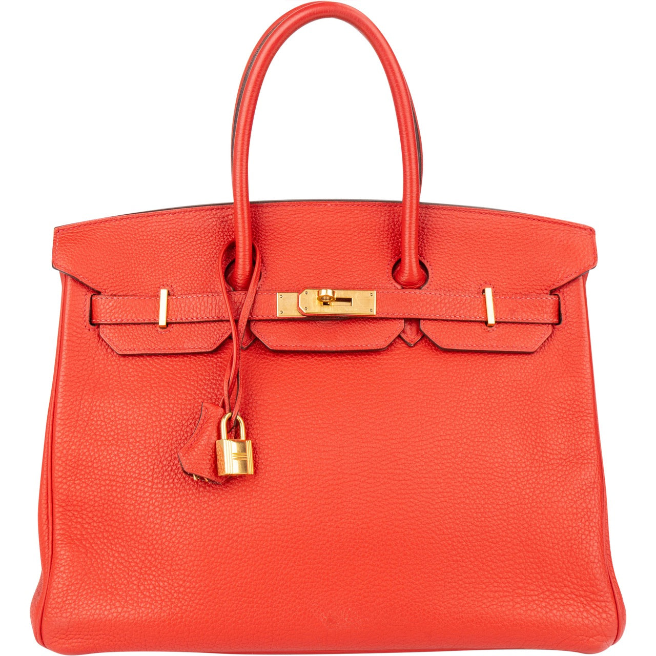 Hermès Rouge Fjord Leather Birkin 35 Handbag xx leder - vintageandkickz