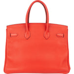 Hermès Rouge Fjord Leather Birkin 35 Handbag xx leder - vintageandkickz