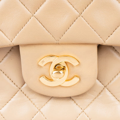 Chanel Quilted Lambskin 24K Gold Double Flap Bag Medium