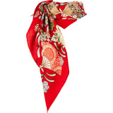 Hermès Eventails Cashmere Silk 140 Scarf Tuch FLEURS ET PAPILLONS DE TISSUS