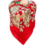Hermès Eventails Cashmere Silk 140 Scarf Tuch FLEURS ET PAPILLONS DE TISSUS
