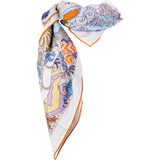 Hermes Grey Splash Park Hippodrome Gavroche Silk Cashmere 140 Scarf Tuch