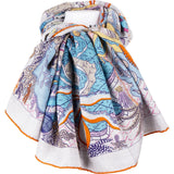 Hermes Grey Splash Park Hippodrome Gavroche Silk Cashmere 140 Scarf Tuch