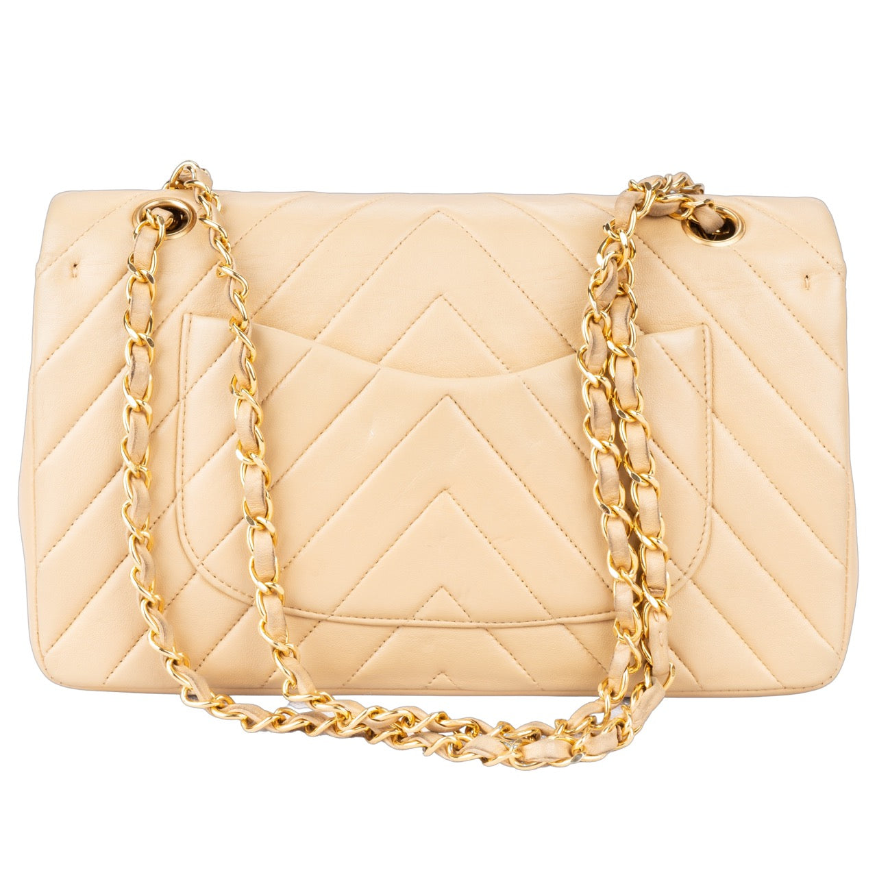 Chanel Chevron Lambskin Double Flap Bag Medium