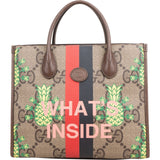 Gucci Monogram GG Supreme Limited Pineapple Small Tote Handbag
