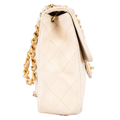 Chanel Quilted Lambskin 24K Gold Single Flap Crossbody Bag