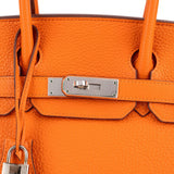 Hermès Orange Togo Leather Palladium Birkin 30 Handbag