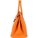 Hermès Orange Togo Leather Palladium Birkin 30 Handbag