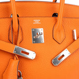 Hermès Orange Togo Leather Palladium Birkin 30 Handbag