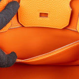 Hermès Orange Togo Leather Palladium Birkin 30 Handbag