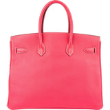 Hermès Rose Tyrien Epsom Leather Gold Birkin 35 Handbag