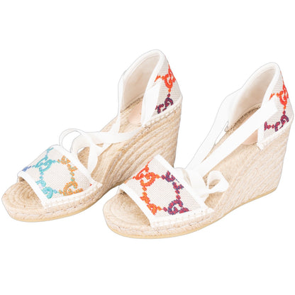 Gucci Multicolor Espadrilles Wedge Sandals (39)