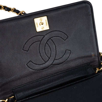 Chanel 24K Gold Patent Leather Single Flap Bag WOC